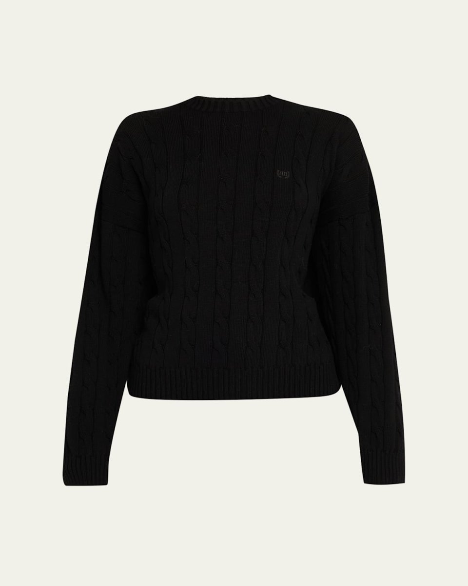 Cable-Knit Crewneck Sweater